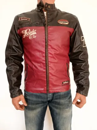 Cazadora motera cuero sintético Talla M