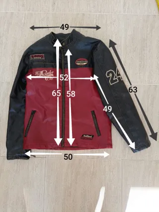 Cazadora motera cuero sintético Talla M