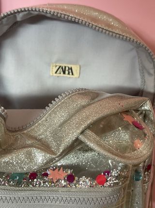 Mochila Bolso Niña Transparente Glitter