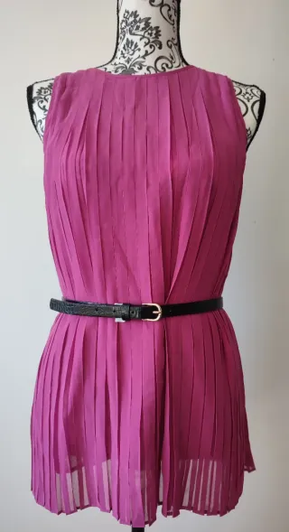 Blusa fucsia plisada Etxart & Panno