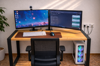 Escritorio Madera Natural y Metal