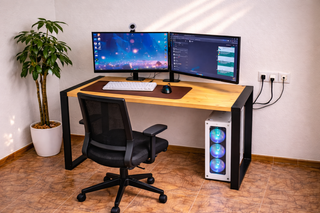 Escritorio Madera Natural y Metal