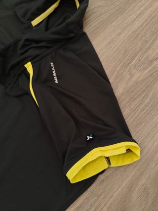 Maillot ciclismo Btwin gris y amarillo