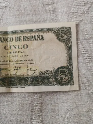 Billete 5 Pesetas Banco de España 1951