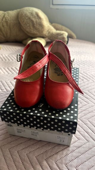 Zapatos Flamenca Niña Rojos Talla 23