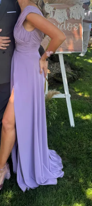 Vestido largo invitada morado