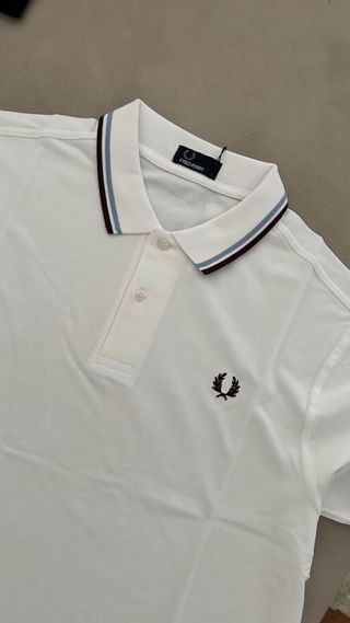 Polo Fred Perry Branco Tamanho L