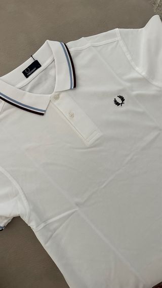 Polo Fred Perry Branco Tamanho L