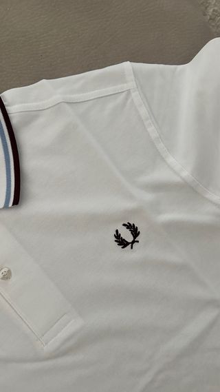 Polo Fred Perry Branco Tamanho L