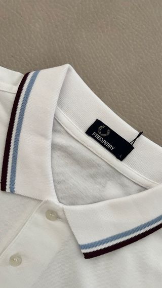 Polo Fred Perry Branco Tamanho L