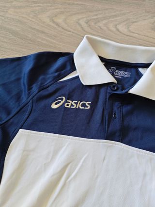 Polo Asics Azul y Blanco Talla M