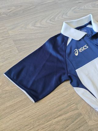 Polo Asics Azul y Blanco Talla M