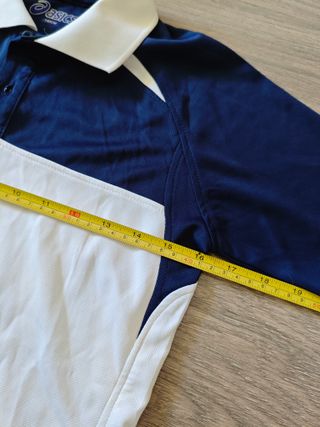 Polo Asics Azul y Blanco Talla M