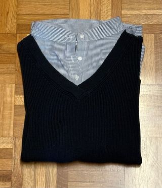 Jersey Esprit azul con camisa a rayas