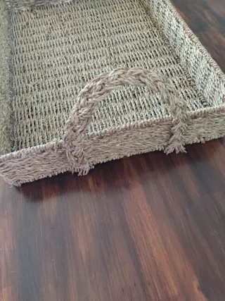 Cesta grande de mimbre con asas