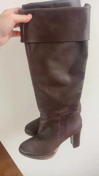 Botas altas piel marrones talla 37