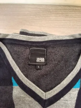 Jersey Jack & Jones Cuadros Gris Turquesa Talla L