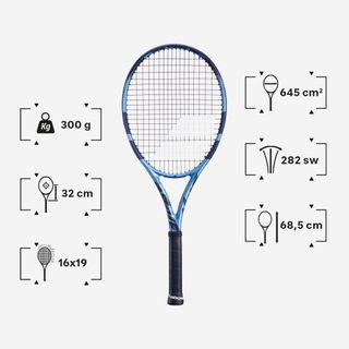 Raqueta de tenis adulto - Babolat Pure Drive azul claro