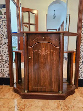 Mueble de entrada con espejo madera