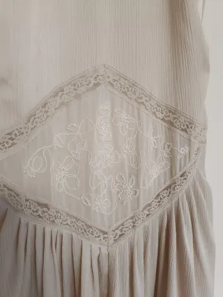 Vestido largo bordados abalorios zara