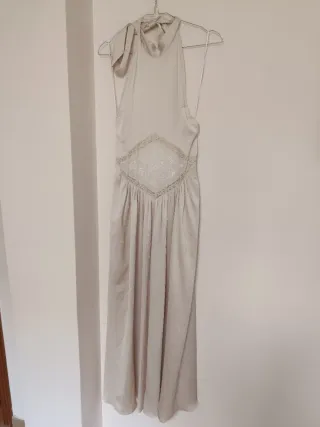 Vestido largo bordados abalorios zara