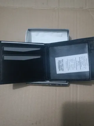 Cartera Billetera Piel Azul Calaveras