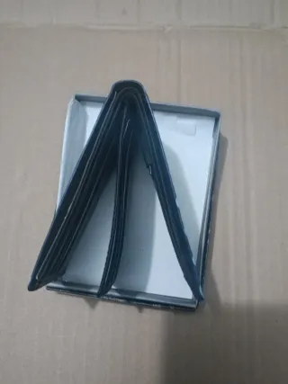 Cartera Billetera Piel Azul Calaveras