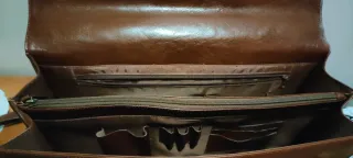 Borsa avvocato in pelle marrone nuova