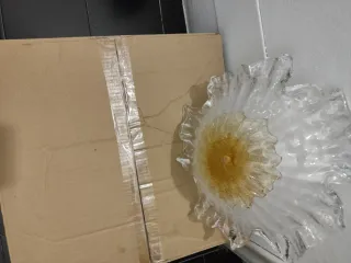 Tulipa Cristal Murano Dorada Transparente