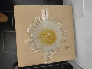 Tulipa Cristal Murano Dorada Transparente