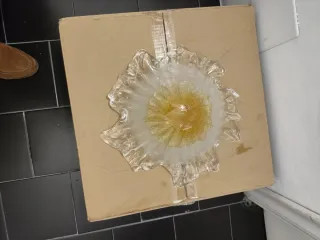 Tulipa Cristal Murano Dorada Transparente