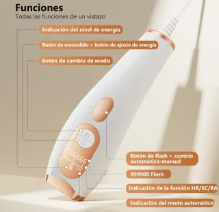 Depiladora IPL 3 en 1 Oro y Blanco