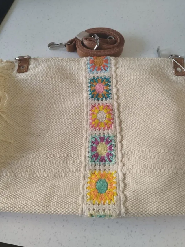 Bolso de algodón con diseño de flores