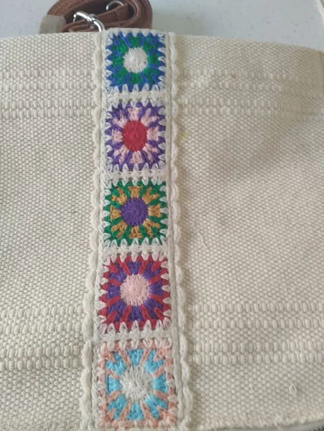 Bolso de algodón con diseño de flores