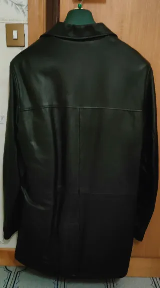 Giacca uomo pelle nera taglia 54