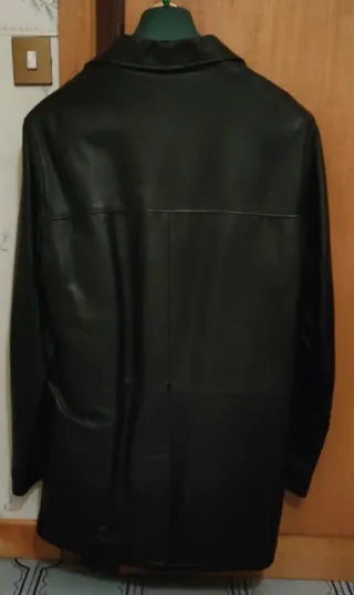 Giacca uomo pelle nera taglia 54
