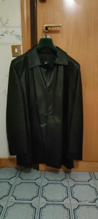 Giacca uomo pelle nera taglia 54