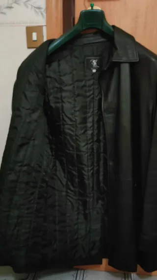 Giacca uomo pelle nera taglia 54