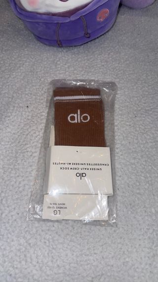 Alo Calcetines Unisex Marrones Talla L