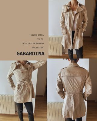 Gabardina Beige Talla 38