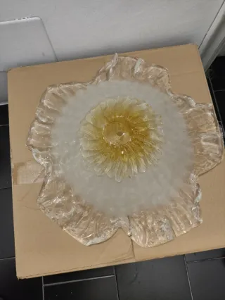 Tulipa Cristal Murano Dorada Transparente