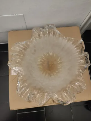 Tulipa Cristal Murano Dorada Transparente