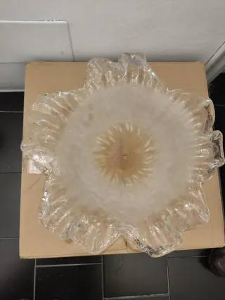 Tulipa Cristal Murano Dorada Transparente