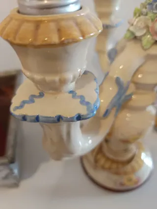 Candelabro antiguo Modernista pintado a mano