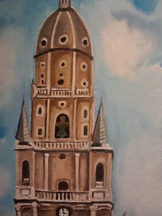 Cuadro de lienzo al óleo. Catedral de murcia