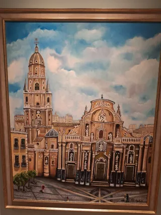 Cuadro de lienzo al óleo. Catedral de murcia