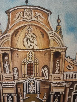 Cuadro de lienzo al óleo. Catedral de murcia