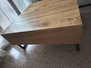 Mesa centro roble rústico diseño industrial 80*80