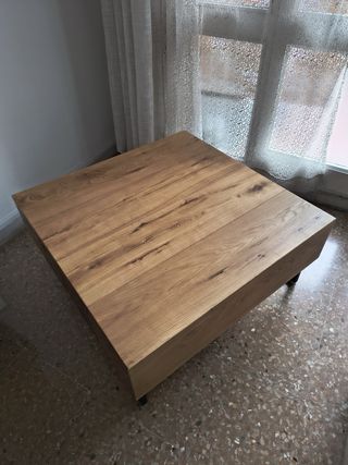 Mesa centro roble rústico diseño industrial 80*80