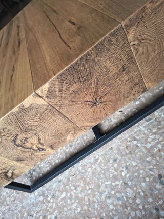 Mesa centro roble rústico diseño industrial 80*80